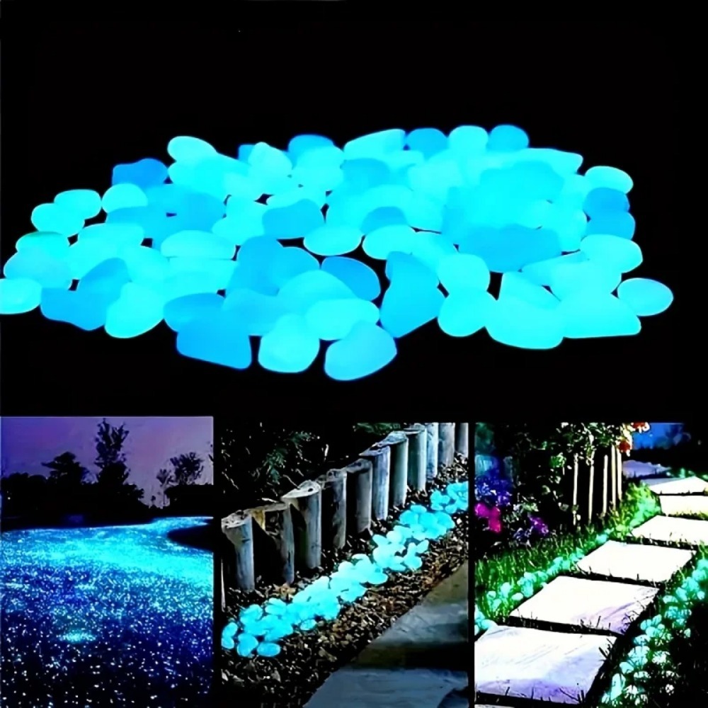 100pcs Glow In The Dark Pebble - Plant Aquarium Pot recension och pris